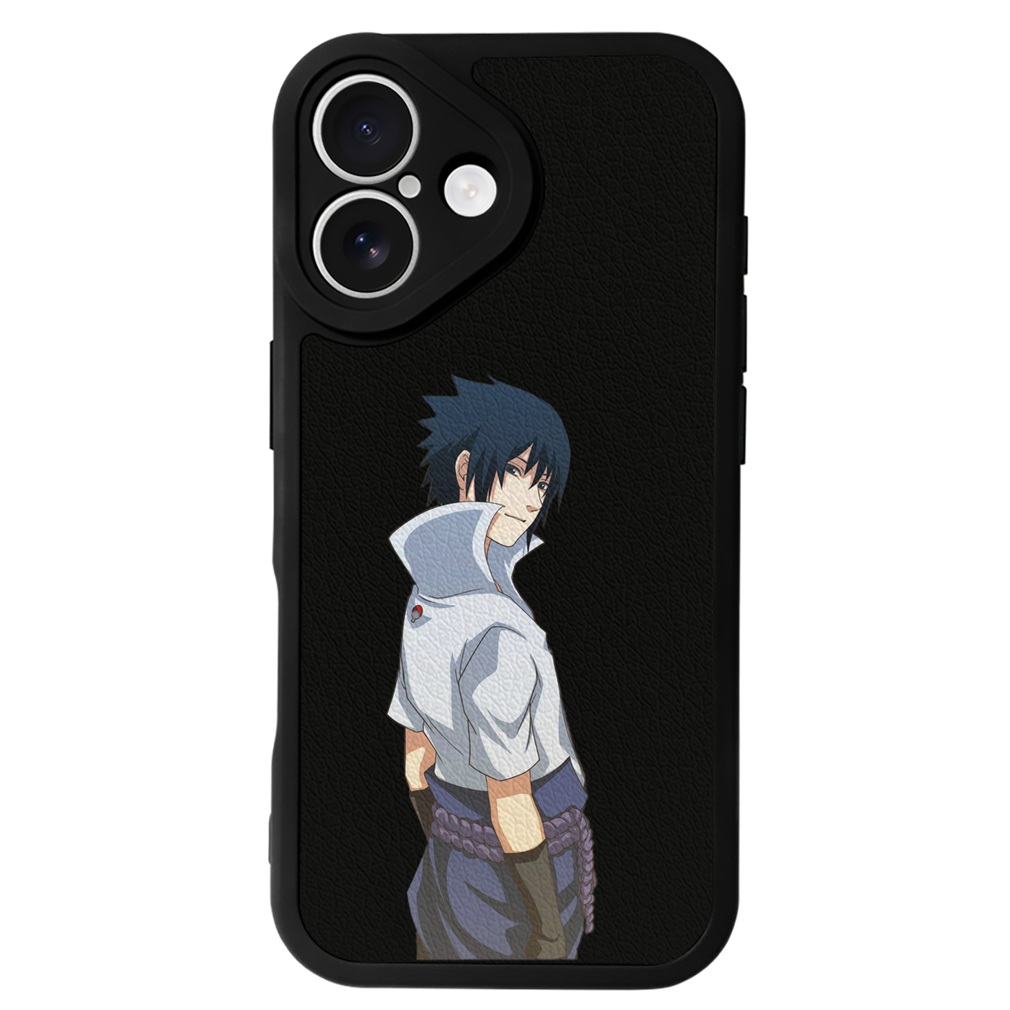 （画像用） NARUTO -ナルト- うちは サスケ Uchiha Sasuke 【iPhone 16シリーズ対応】シリコンスマホケース（レザー調） 材質：シリコン